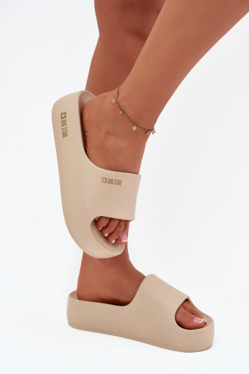 Dámske papuče Ľahké papuče s platformou Big Star SS274722 béžová