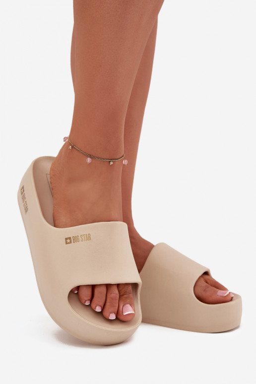 Dámske papuče Ľahké papuče s platformou Big Star SS274722 béžová