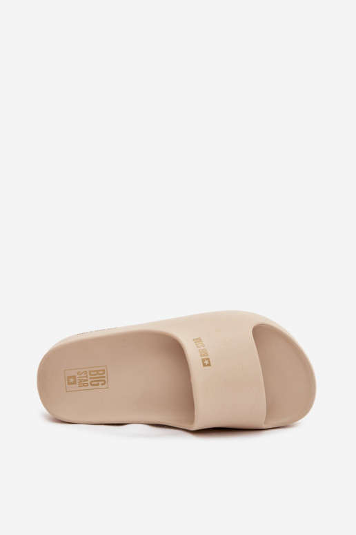 Dámske papuče Ľahké papuče s platformou Big Star SS274722 béžová