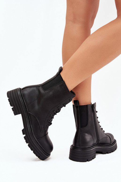 zahriať sa Pracovné členkové topánky Dámske Big Star OO274140 čierna