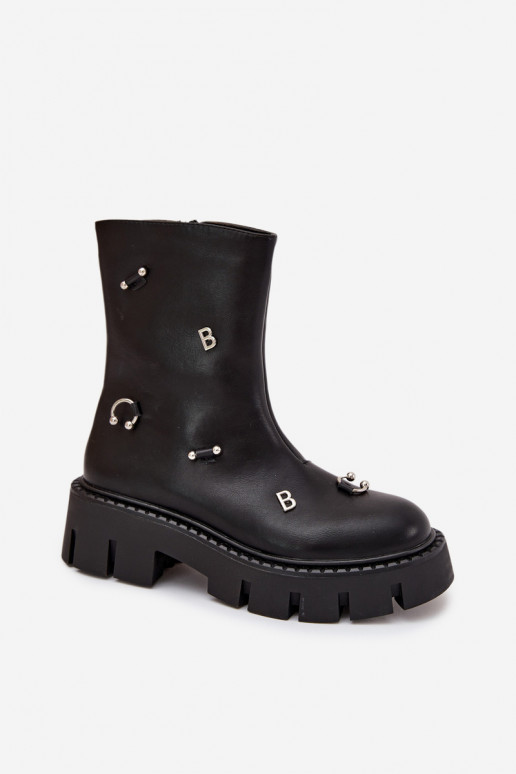 zahriať sa Dámske čižmy Zapnuté Hrad s krásnymi detailmi čierna Thavira