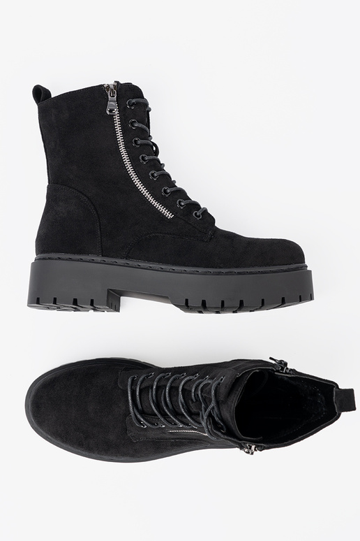 topánky dámske čierna z zamszoInym Inykończeniem