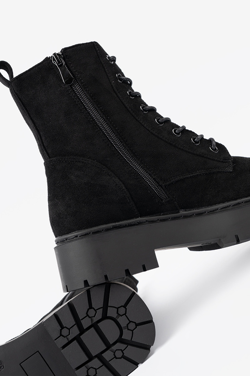 topánky dámske čierna z zamszoInym Inykończeniem