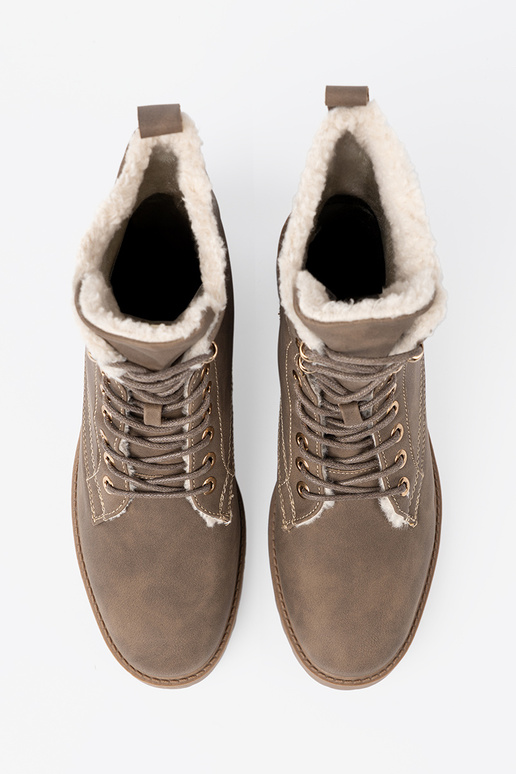 Štýlový Dámske čižmy tmavébéžová z grubą podeszIną