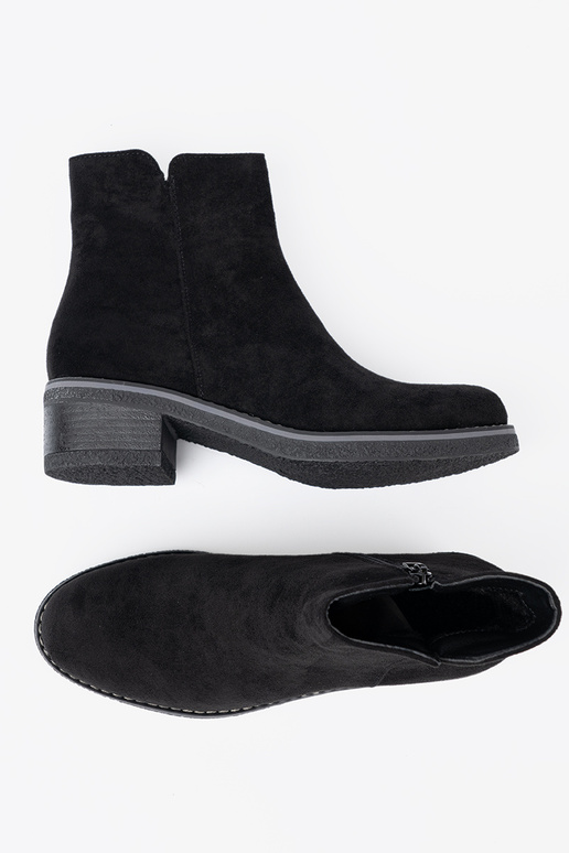 Proste čierna čižmy na komfortoInym obcasie