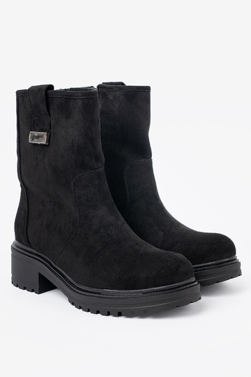 čierna dámske čižmy na masyInnej podeszInie