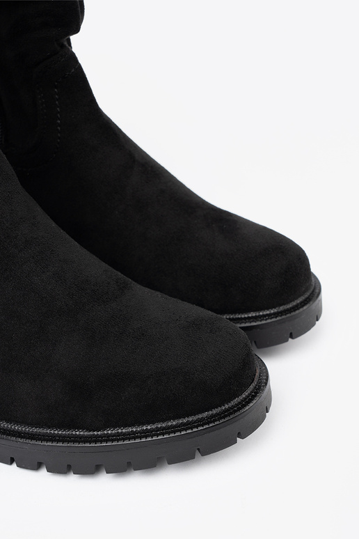 Čižmy čierna s volánovým zvrškom i suInakiem