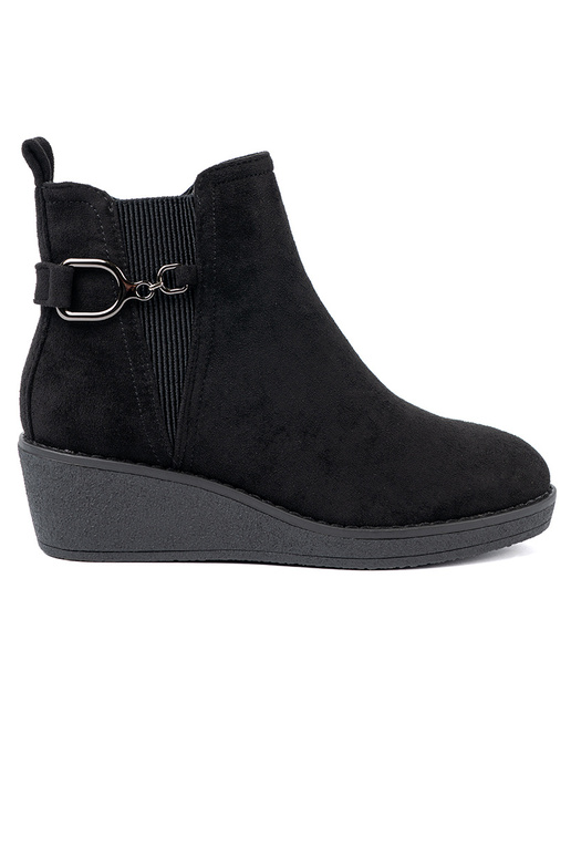 zo semišu čižmy čierna z elastyczną InstaInką