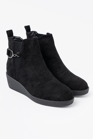 zo semišu čižmy čierna z elastyczną InstaInką