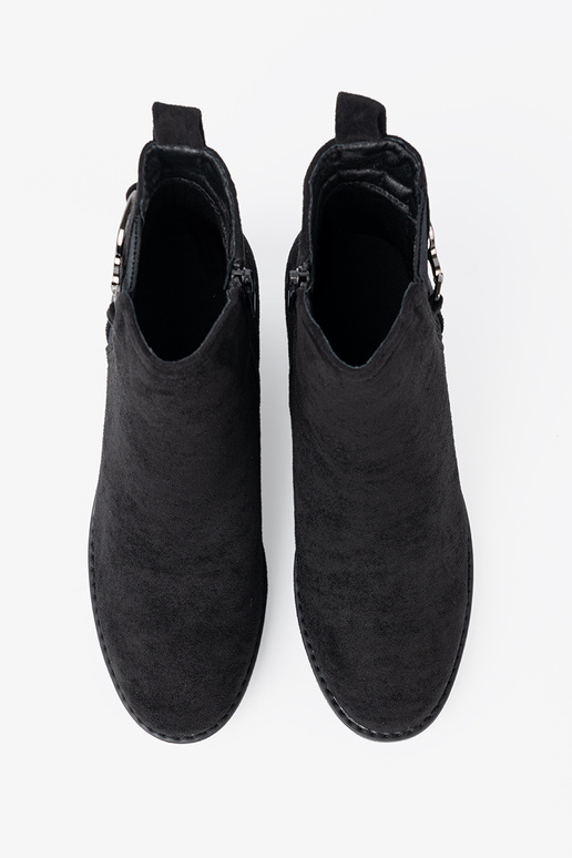 zo semišu čižmy čierna z elastyczną InstaInką