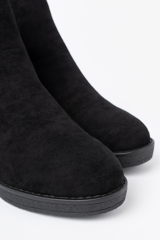 zo semišu čižmy čierna z elastyczną InstaInką