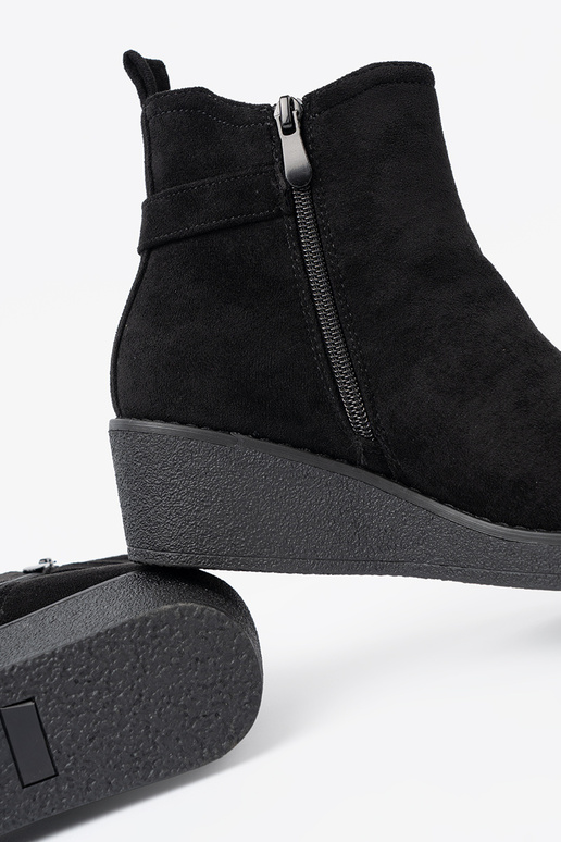 zo semišu čižmy čierna z elastyczną InstaInką