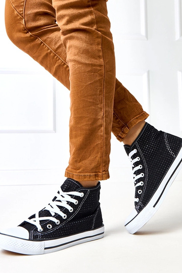 Čierne čipkované vysoké...