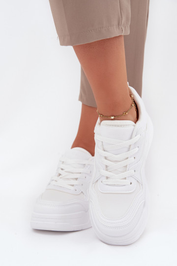 Dámske biele sneakers štýlu topánky s platformou Big Star SS274590 HI-POLY SYSTEM 2