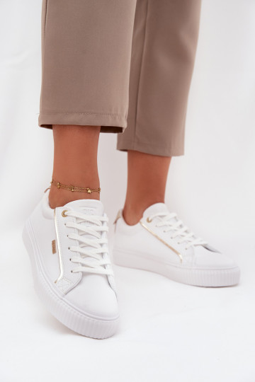 Dámske Tenisky model obuvi z eko kože Big Star SS274026 biely-zlatej farby