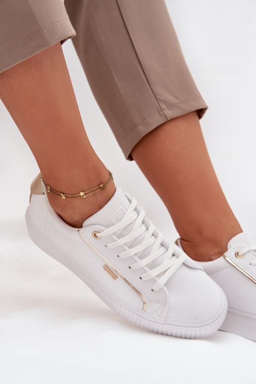 Dámske Tenisky model obuvi z eko kože Big Star SS274026 biely-zlatej farby