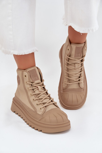 ležérne topánky s čižmami Dámske zahriať sa Big Star OO274A356 béžová