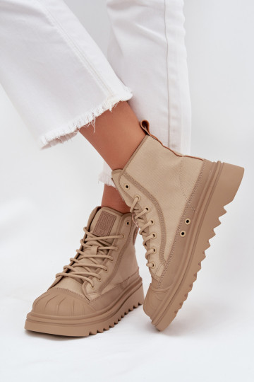 ležérne topánky s čižmami Dámske zahriať sa Big Star OO274A356 béžová 2