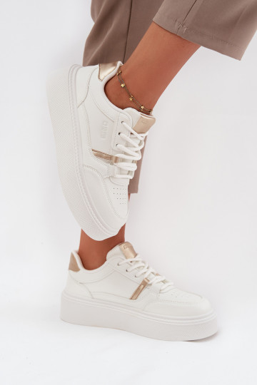 Dámske biele sneakers štýlu topánky s platformou Big Star SS274359