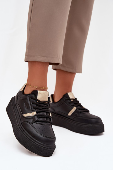 Dámske čierne sneakers štýlu topánky s platformou Big Star SS274360 2
