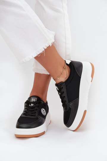 Čierne dámske sneakers štýlu topánky s platformou Big Star RR274573 HI-POLY SYSTEM