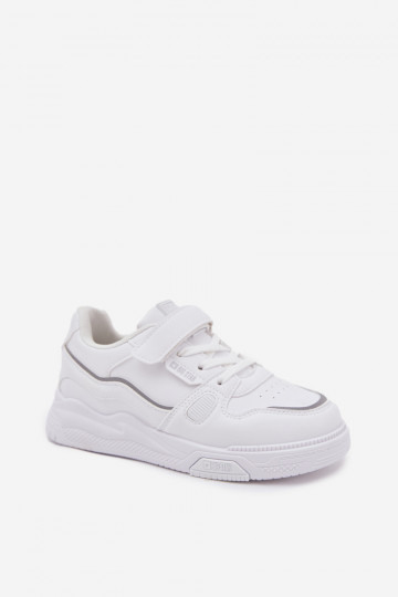 Detské biele sneakers štýlu topánky so suchými zipsami Big Star SS374042