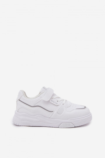 Detské biele sneakers štýlu topánky so suchými zipsami Big Star SS374042 2
