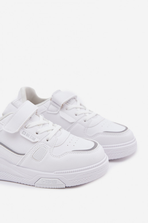 Tenisky model obuvi deti s lepiacimi spojkami Big Star SS374042 biela farba