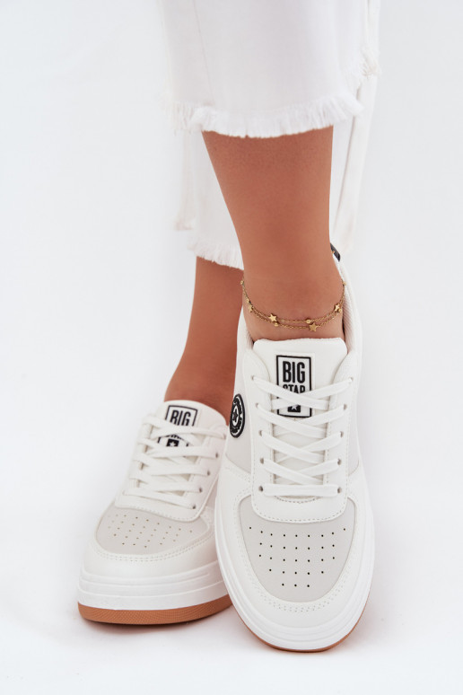 Tenisky model obuvi Dámske s platformou Big Star RR274572 HI-POLY SYSTEM biela farba