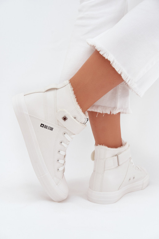 Kožené zahriať sa bežná obuv BIG STAR V274541FIN biela farba