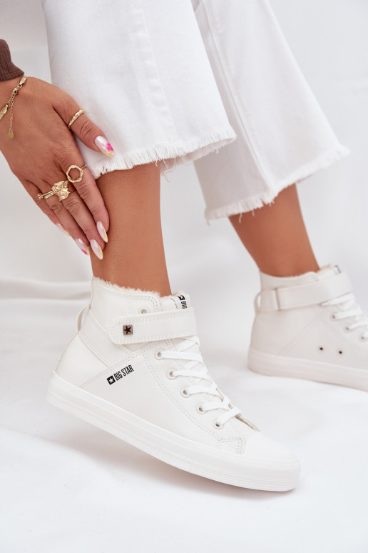 Kožené zahriať sa bežná obuv BIG STAR V274541FIN biela farba