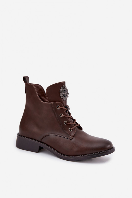 nízke podpätky pre ženy so širokými podpätkami S Ornatem Detalem zahriať sa Hnedá farba Cylira nízke podpätky pre ženy so širokými podpätkami S Ornatem Detalem zahriať sa Hnedá farba Cylira