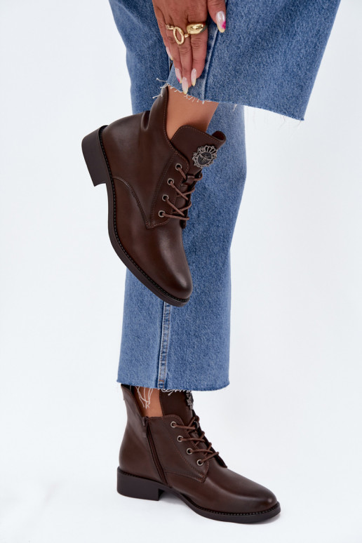 nízke podpätky pre ženy so širokými podpätkami S Ornatem Detalem zahriať sa Hnedá farba Cylira nízke podpätky pre ženy so širokými podpätkami S Ornatem Detalem zahriať sa Hnedá farba Cylira