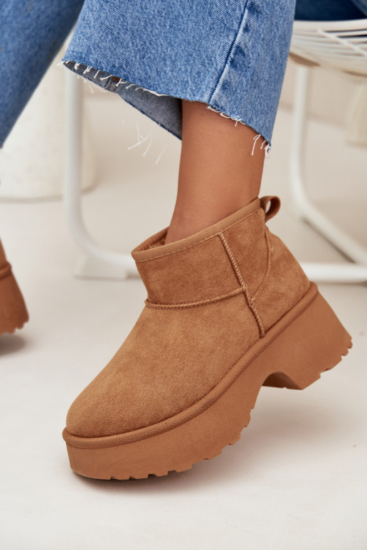 Snehule Dámska nízka Trvalý model zahriať sa s kožušinou vo vnútri Hnedá farba Mávelle