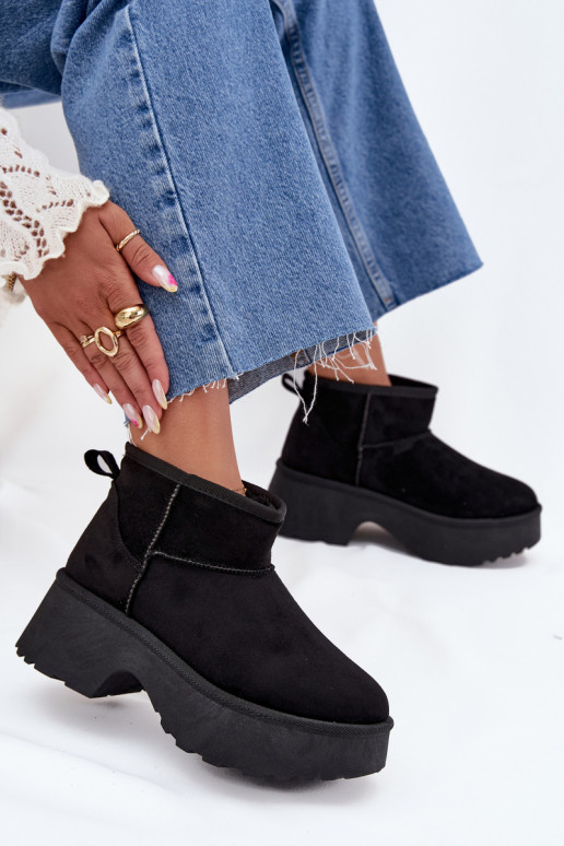 Snehule Dámska nízka Trvalý model zahriať sa s kožušinou vo vnútri čierna Mávelle