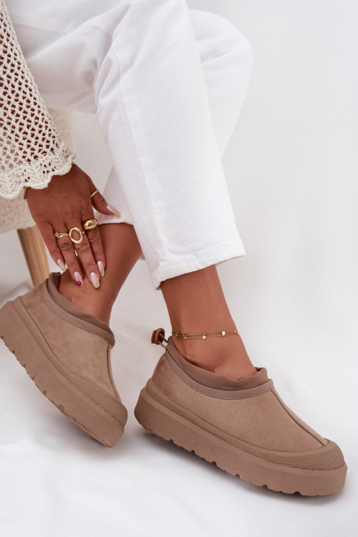 Snehule Dámske s platformou S nízkym zvrškom béžová Izamine