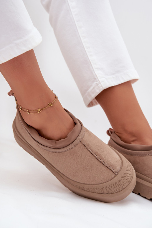 Snehule Dámske s platformou S nízkym zvrškom béžová Izamine