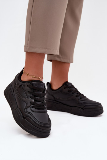 Dámske čierne topánky modelu Sneakers s platformou Big Star SS274589 HI-POLY SYSTEM 2