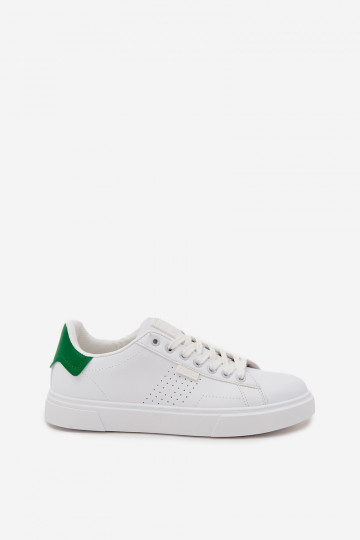 Pánske biele a zelené voľnočasové topánky modelu Sneakers z eko kože Big Star OO174116 2