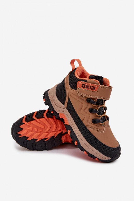 topánky Snehule deti s lepiacimi spojkami Big Star SS374012 Hnedá farba