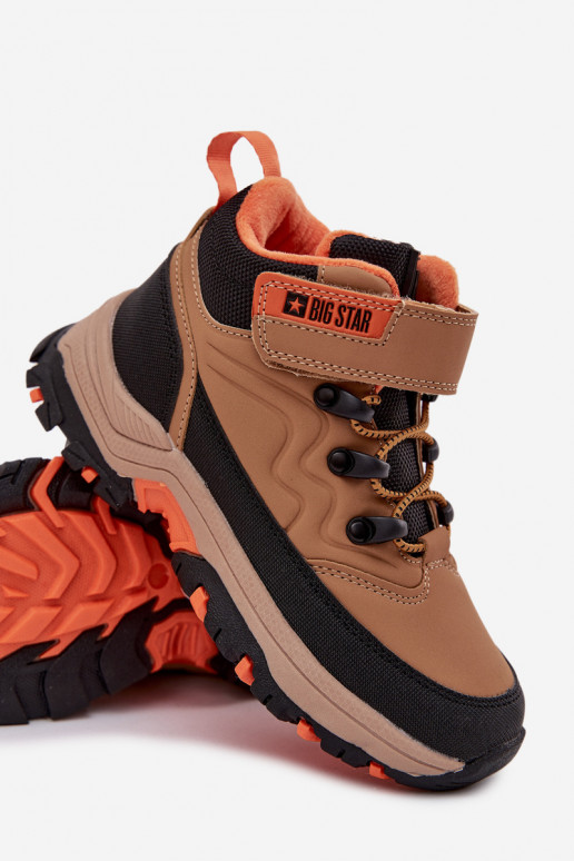topánky Snehule deti s lepiacimi spojkami Big Star SS374012 Hnedá farba
