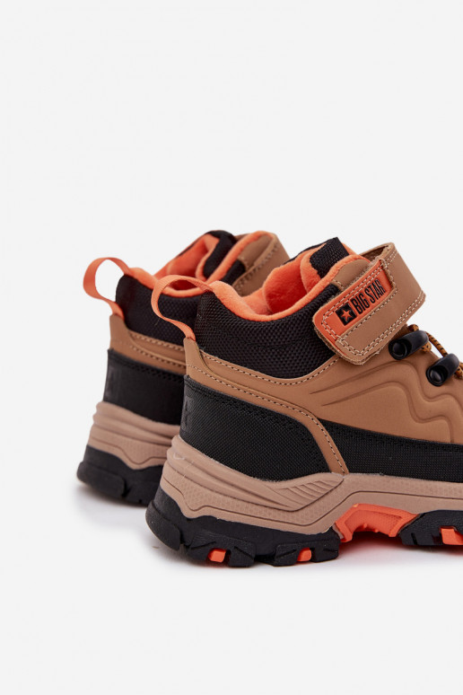 topánky Snehule deti s lepiacimi spojkami Big Star SS374012 Hnedá farba