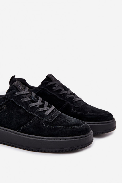 pánske Tenisky model obuvi s platformou zo semišu Big Star OO174012 čierna