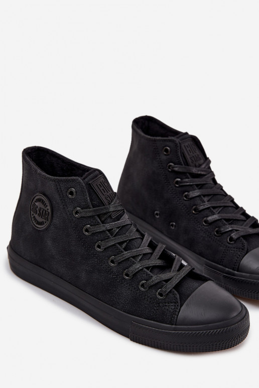 Pánske topánky na voľný čas zahriať sa z eko kože Big Star OO174247 HI-POLY SYSTEM čierna