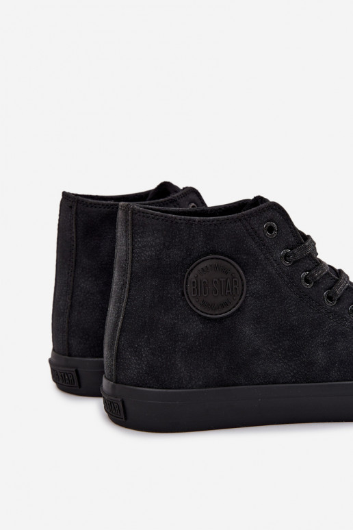 Pánske topánky na voľný čas zahriať sa z eko kože Big Star OO174247 HI-POLY SYSTEM čierna