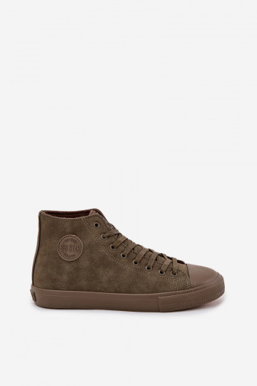 Pánske topánky na voľný čas zahriať sa z eko kože Big Star OO174250 HI-POLY SYSTEM khaki farby 2