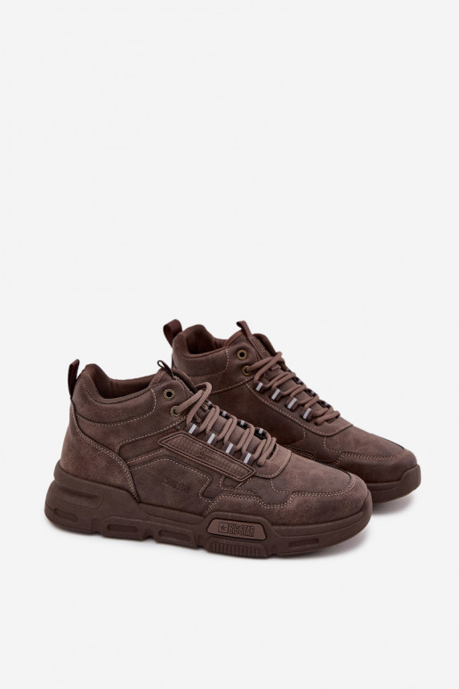 Tenisky model obuvi pánske Big Star SS174283 HI-POLY SYSTEM tmavohnedá