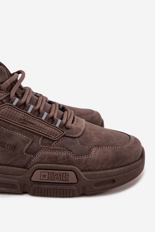 Tenisky model obuvi pánske Big Star SS174283 HI-POLY SYSTEM tmavohnedá