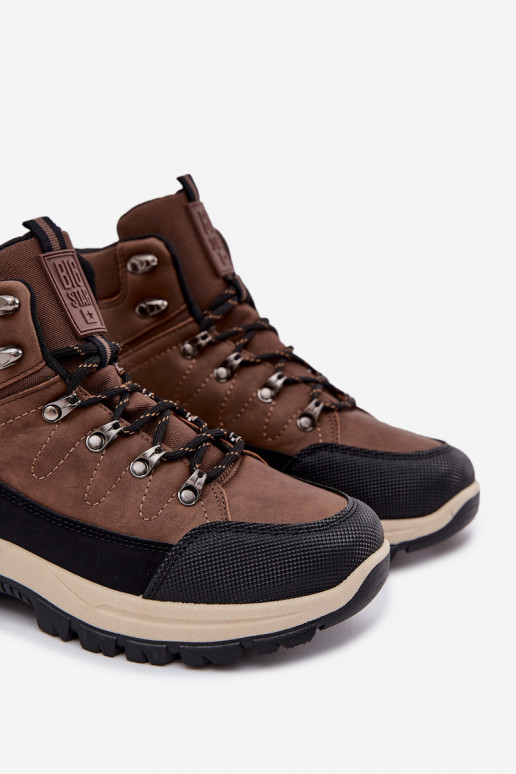 turistické topánky pánske Big Star SS174049 Hnedá farba