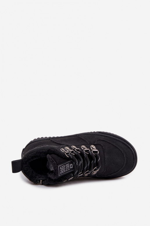 turistické topánky topánky deti zahriať sa Big Star SS374075 čierna